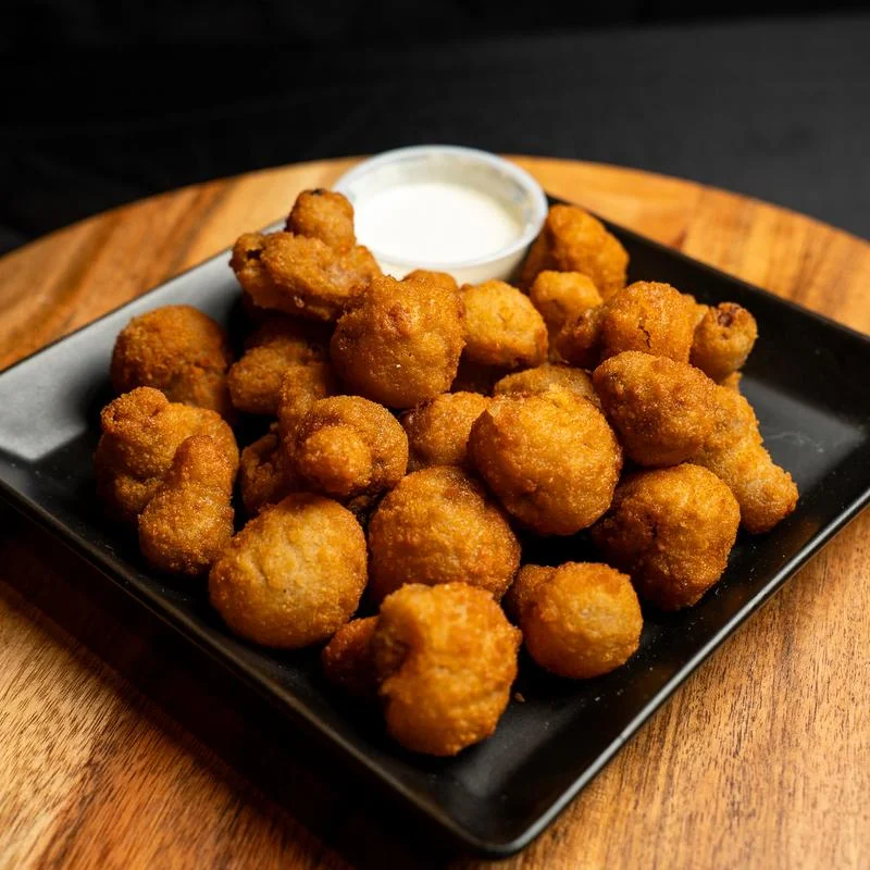 Fried mushrooms with ranch dipping sauce